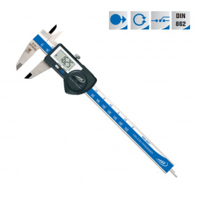 Зображення цифрового штангенциркуля 0-200 мм 0.01 мм DIN 862 з виведенням даних вимірювання через Digimatic / RS 232 / USB